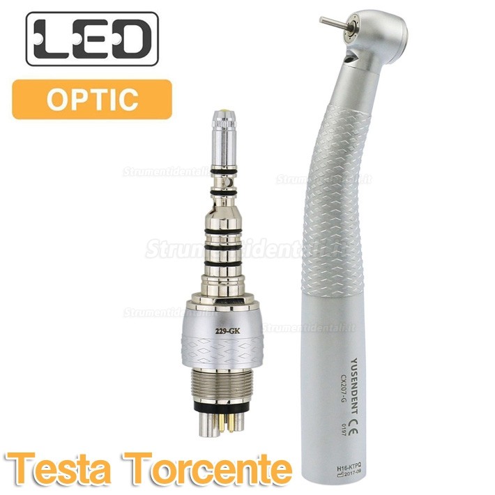 YUSENDENT® CX207-GK-TP Turbine LED Push Buttom testa torcente con Connettore KAVO compatibile